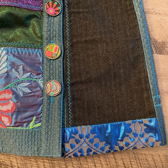 Desigual Skirt, peacock and floral patchwork - Picture 3 of 6